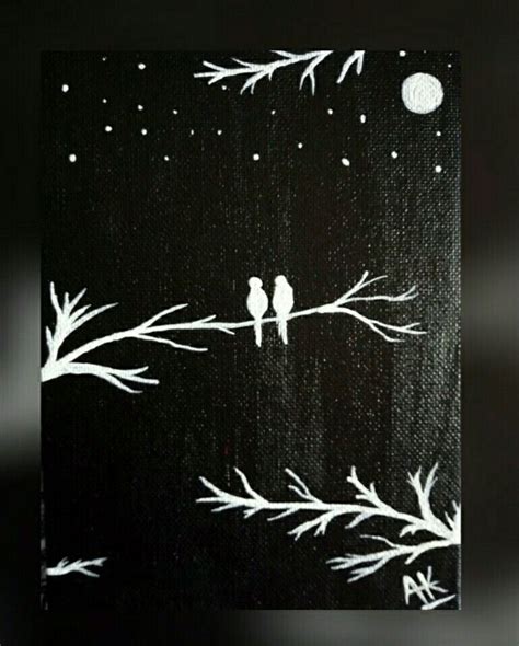 black canvas painting easy|easy paintings with black background.